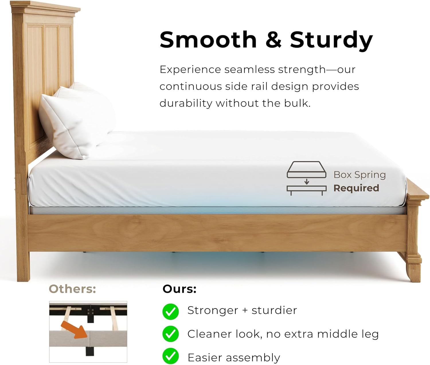 Furniture of America Yardley Farmhouse Solid Wood 5-Piece Bedroom Set with Platform Bed, Felt-Lined Top Drawers on Nightstands and Dresser with Mirror, Box Spring Needed, Queen, Natural Oak