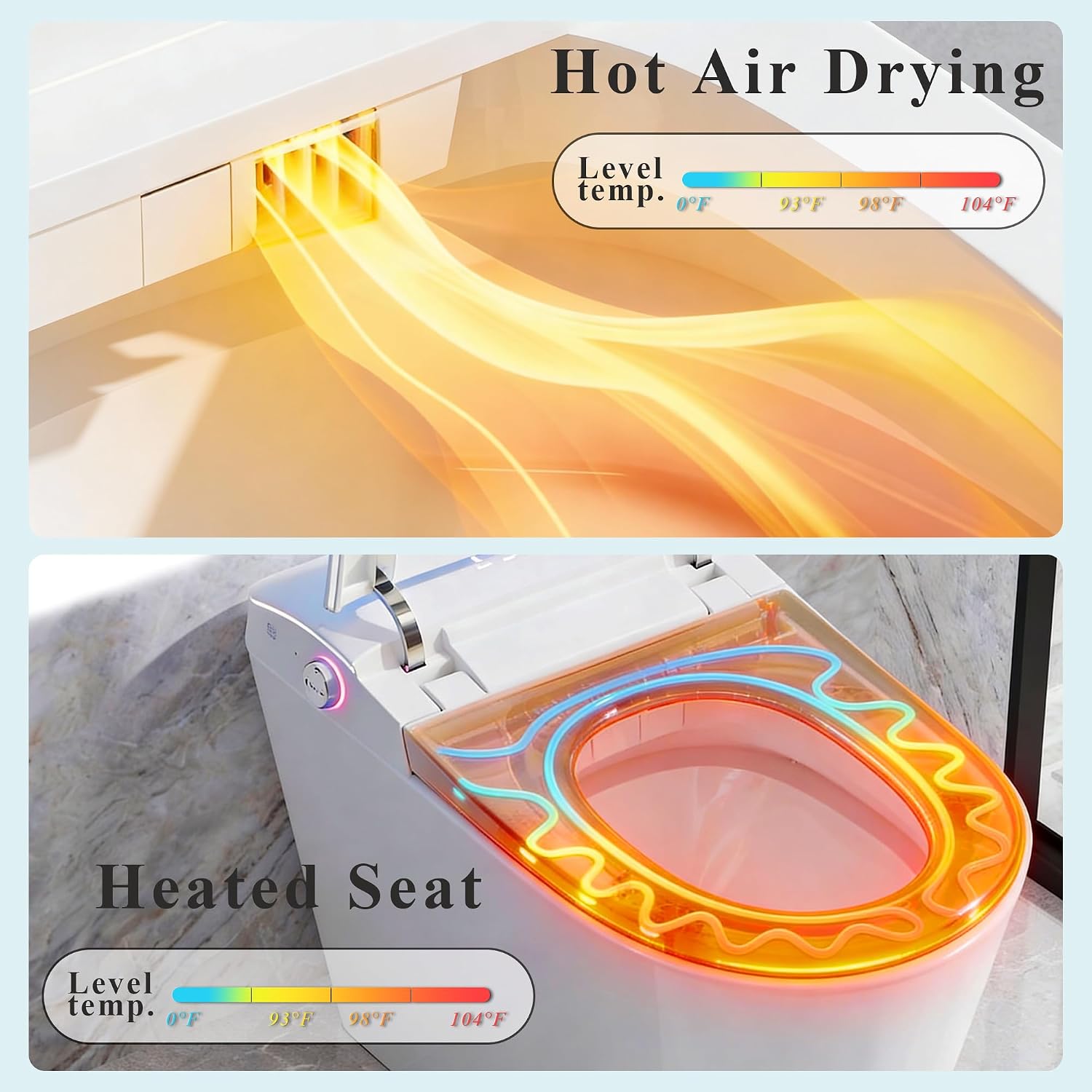 TOTTE One-Piece Smart Toilet, Premium Care with Women's Front Wash, Auto Open Lid, Instant Warm Water & Warm Air Dryer, Self-Cleaning Technology, Built-in Aroma System, Japanese Toilets