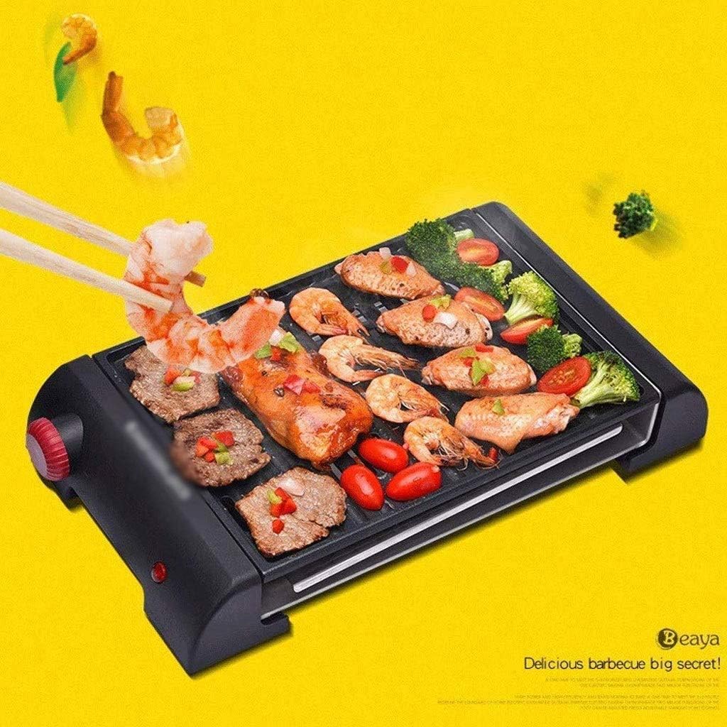 Barbecue Machine，Smokeless Indoor Grill Electric Griddle Iron Plate, Faster Heat Up, Easy Clean Design