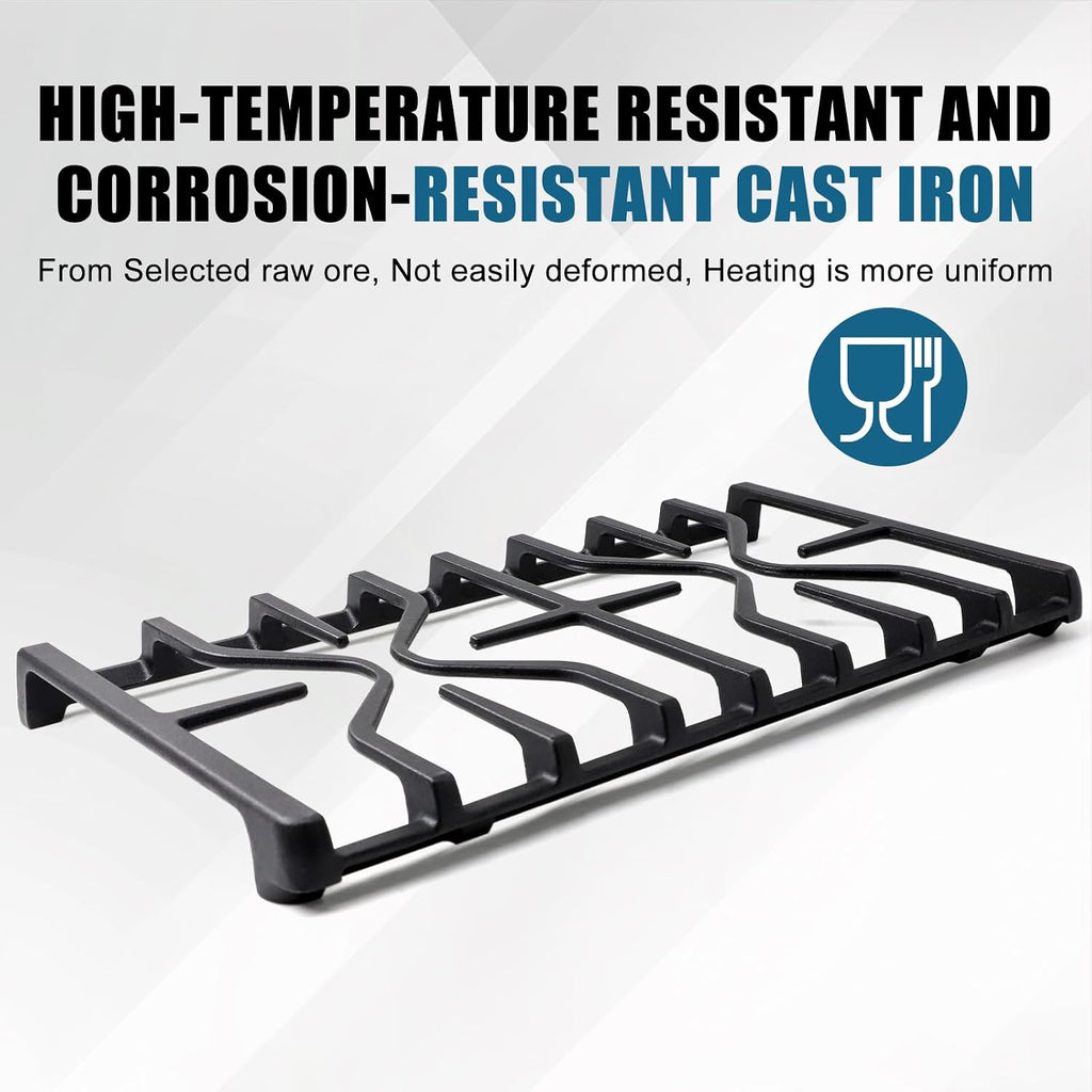 Criditpid WB31X27151 Side Grate & WB31X24738 Center Griddle Plate Kit Replacement Parts for GE Stoves, General Electric Gas Range Burner Grate for JGBS66REKSS JGB735SPSS JGBS86SPSS, 2+1 Pack.