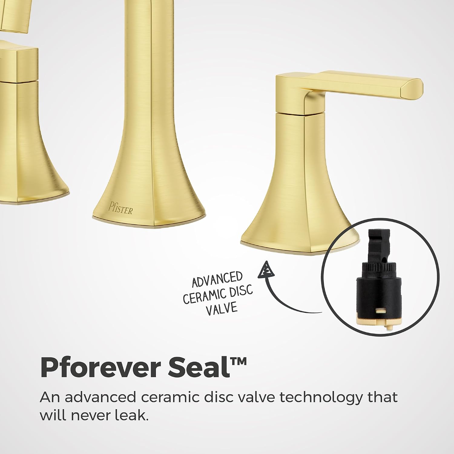 Pfister Vaneri 8 in Widespread Bathroom Sink Faucet 3 Hole 2 Handle Brushed Gold Vanity Faucet with Push & Seal Drain NSF Certified Water Efficient TiteSeal LF049VRIBG