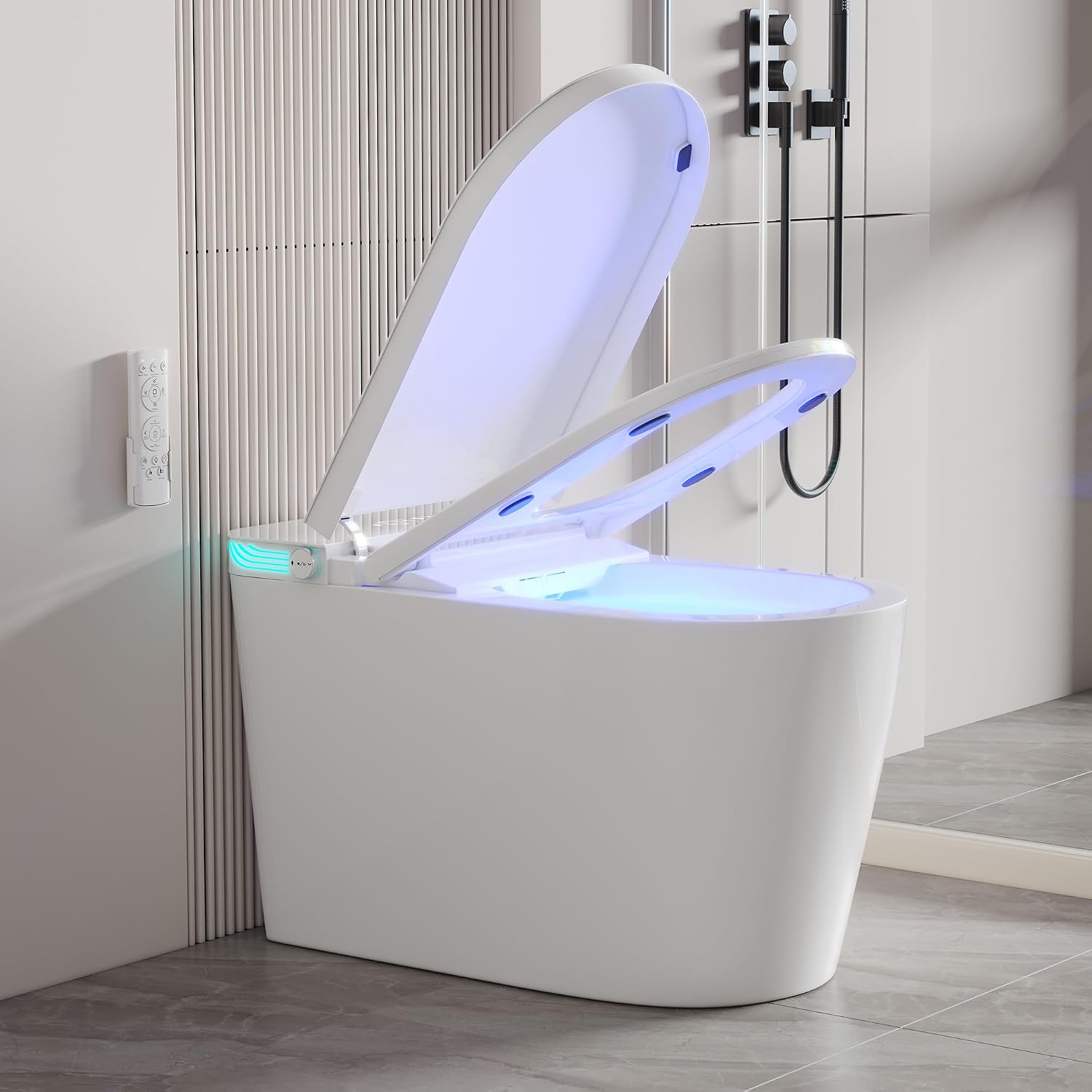 Smart Toilet with Bidet Built In, Elongated Heated Seat, Auto Flush, Manual Soft-Close Seat&Lid, Warm Water Wash&Air Dry, Electric One Piece Toilet for Bathroom with Siphon Dual Flush 0.8/1.2 GPF