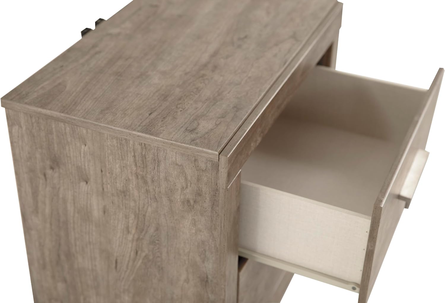 Signature Design by Ashley Culverbach Modern 2 Drawer Nightstand with 2 USB Charging Stations, 24.37' Tall, Weathered Gray