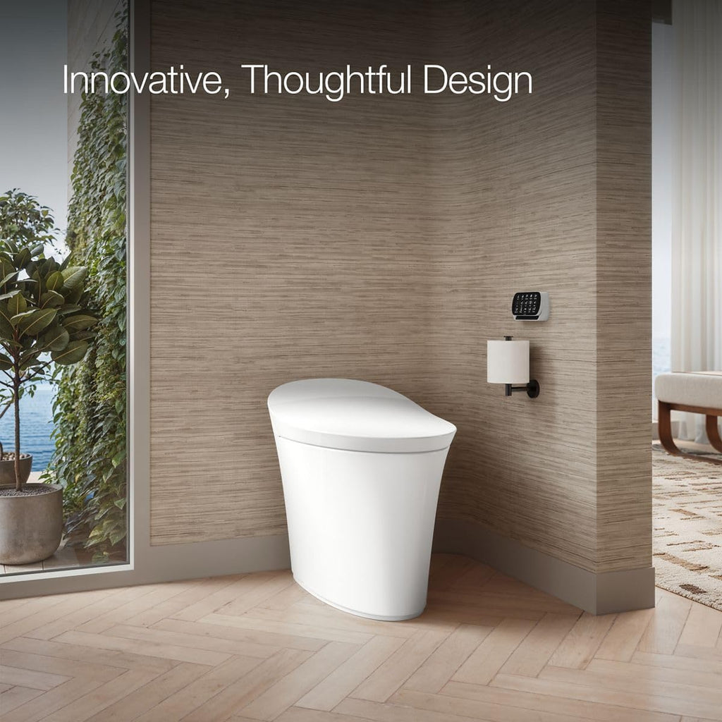 KOHLER K-5401-PA-0 Veil One-Piece Elongated Dual-Flush Intelligent Toilet, Smart Bidet Toilet, White