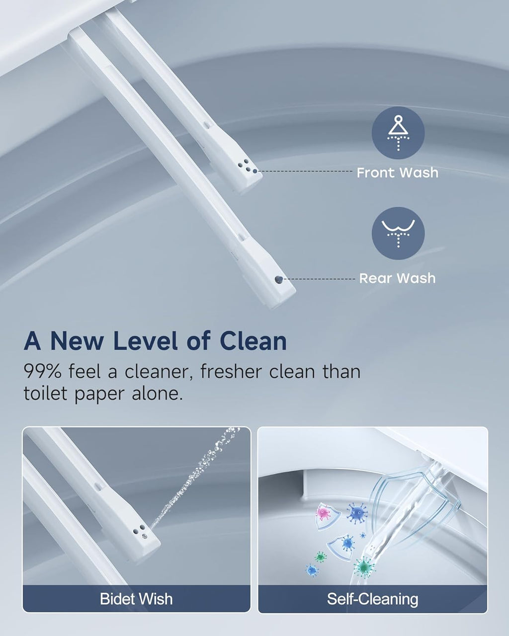 HOROW HR-T30 Non-Electric Bidet Toilet, Tankless Toilet with ADA Chair Height, 1.0GPF and Powerful Flush, Skirted One Piece Toilet for Bathroom, 12' Rough in