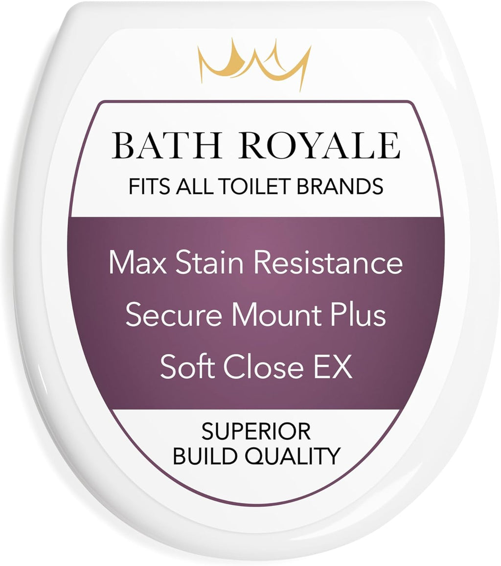 Bath Royale Toilet Seat (Round or Elongated), Slow Close (Soft Close, Quiet Close), Stain-Resistant and Easy to Clean, Fits All Toilet Brands, Premium Series or Heavy Duty Executive Series - 5 Pack