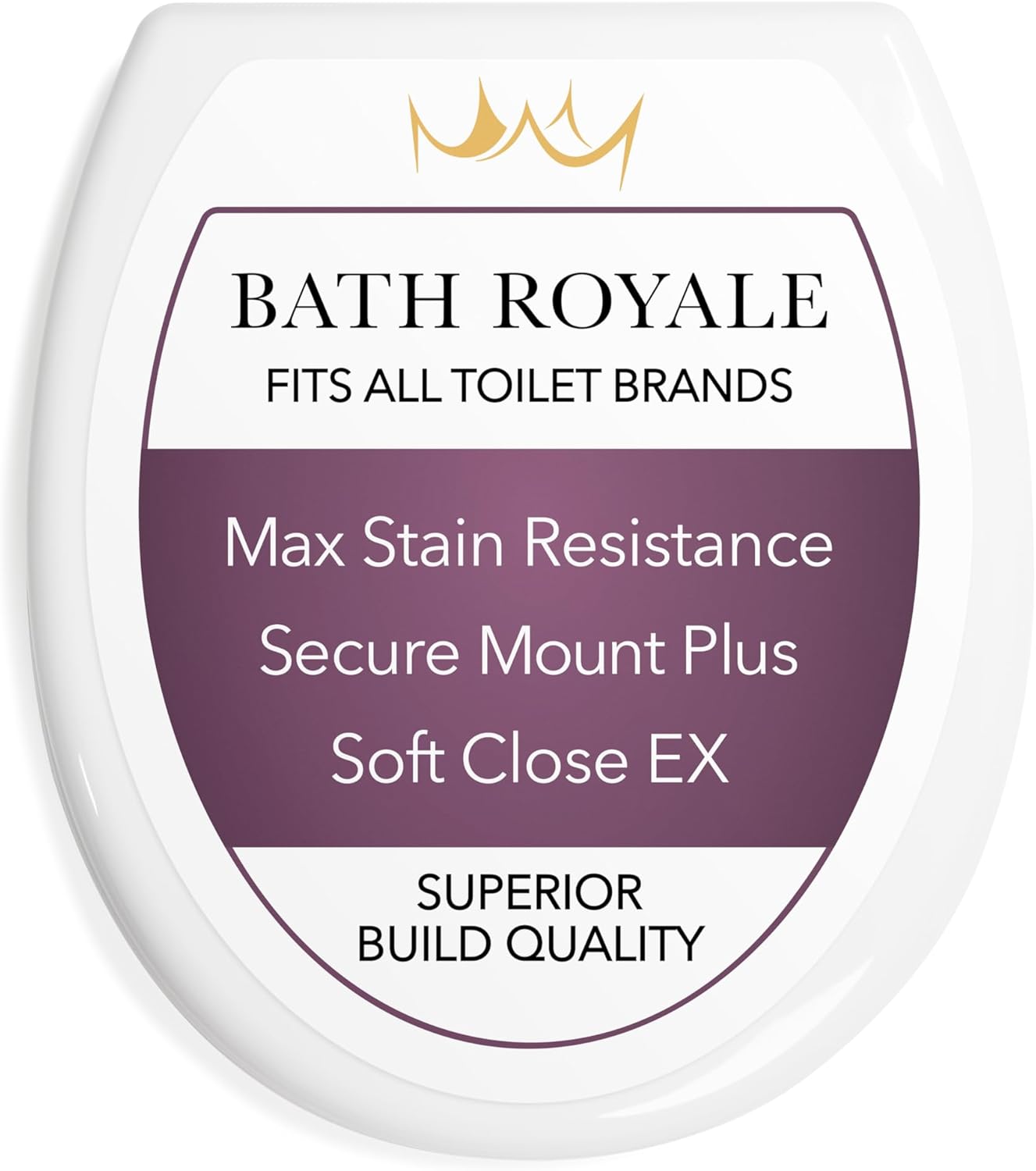 Bath Royale Toilet Seat (Round or Elongated), Slow Close (Soft Close, Quiet Close), Stain-Resistant and Easy to Clean, Fits All Toilet Brands, Premium Series or Heavy Duty Executive Series - 5 Pack