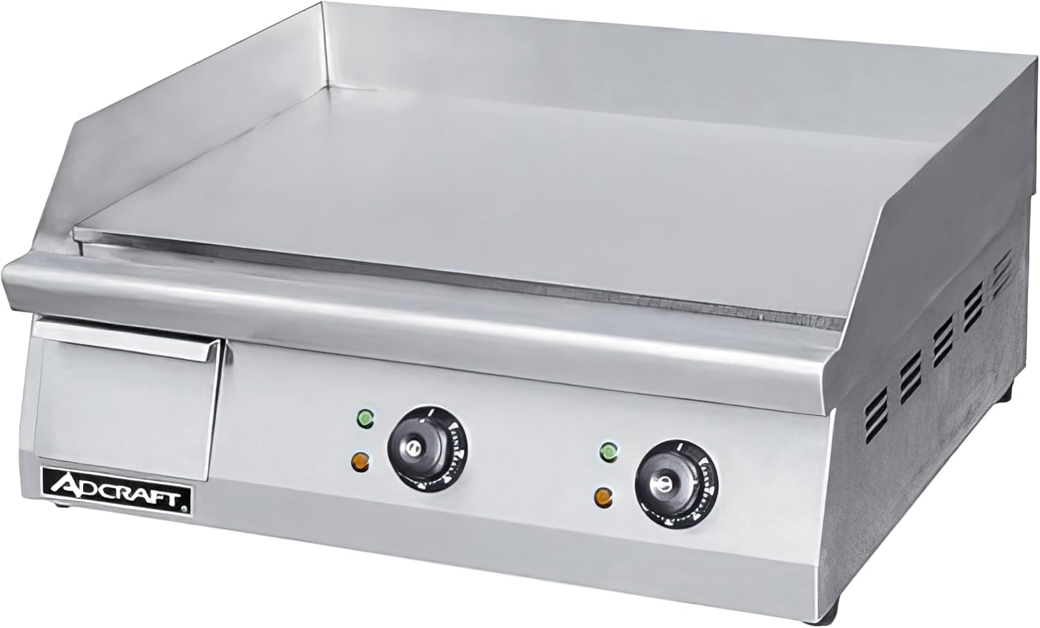 Adcraft 24' Countertop Electric Griddle with Thermostatic Controls and Heavy Duty with Temperatures ranging from 120-570 Degrees, NSF Certified, 220V, 24-inch, Stainless Steel