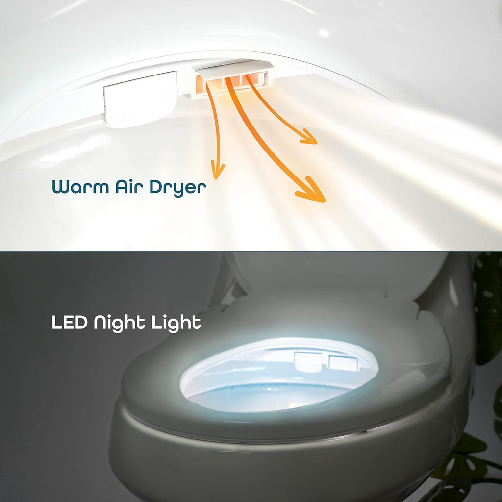 BidetMate 700 Series Electric Bidet Smart Toilet Seat with Side Knob Control, Instant Heated Water, Dryer and Seat, Bidet Attachment for Toilet Warm Water - Fits Elongated Toilets