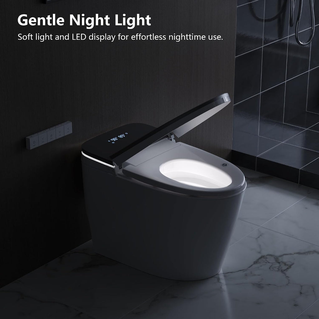DeerValley Smart Toilet with Bidet Built in, Voice Control, Spa Wash, Auto Open/Close, Pump Assisted, Water Filter, Foam Shield, Dryer, Deodorization, ADA Height Japanese One-Piece Toilet for Bathroom