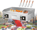 Commercial Electric Griddle & Countertop Flat Top Griddle & Stainless Steel Steak Bacon Fryer with Temperature Control Knob, 8mm Cooking Thick, 660 * 400mm/730 * 40，4400W