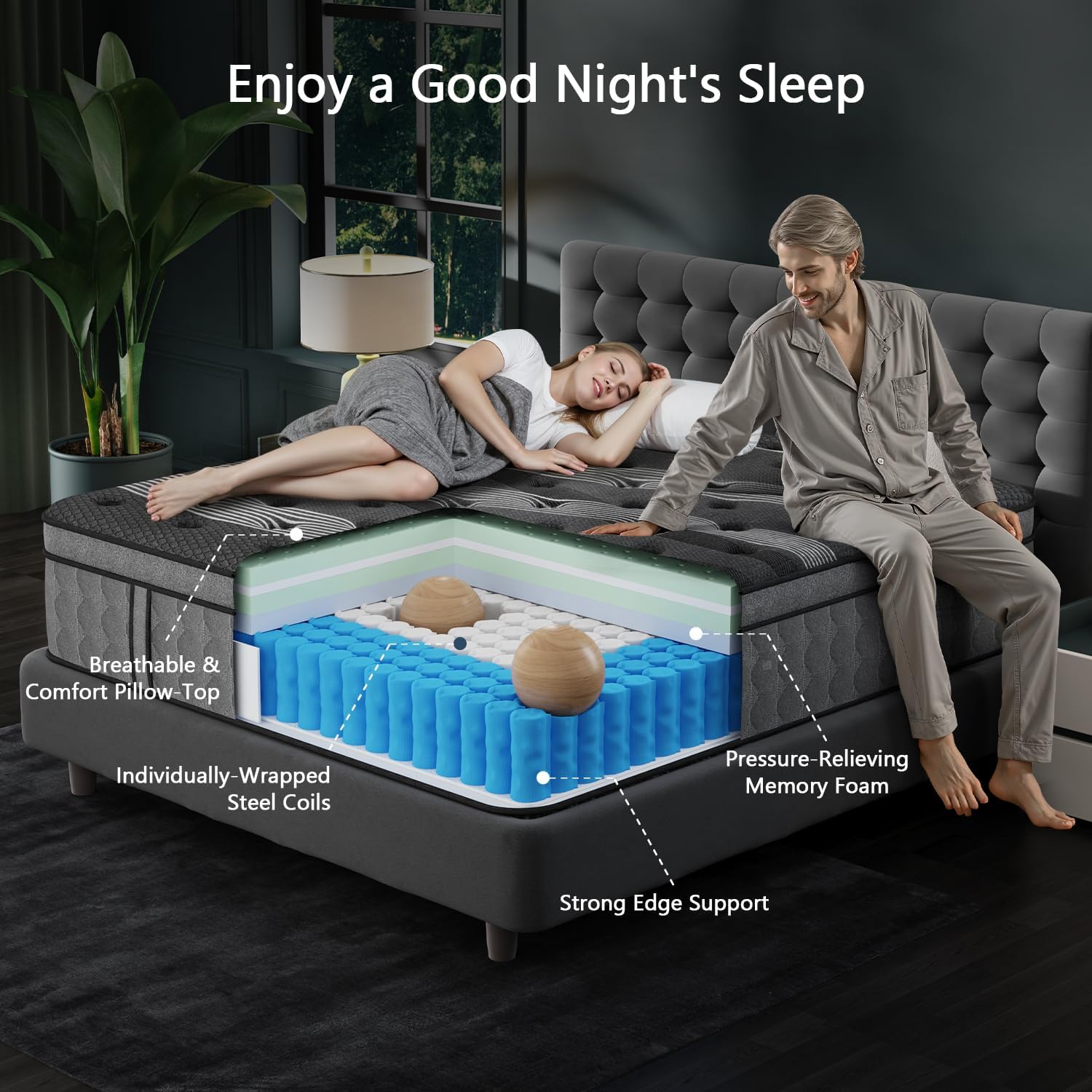 California King Mattress, 2026 Upgraded 12 Inch Luxury Hybrid Cal King Mattress in a Box, Cooling Gel Memory Foam & Pocket Springs, Pressure Relief, Extra Edge Support, 365-Night Trial