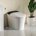 Smart Compact Toilet for Small Bathroom, 23' Depth Shallow Toilet with Foam Shield Auto Open/Close Lid, 12' Rough In, Built-in Tank, Heated Seat Foot Sensor Flush One-Piece (ZY695A Mini)