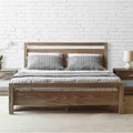Grain Wood Furniture Loft Queen Size Solid Wood Bed, Weathered Pine