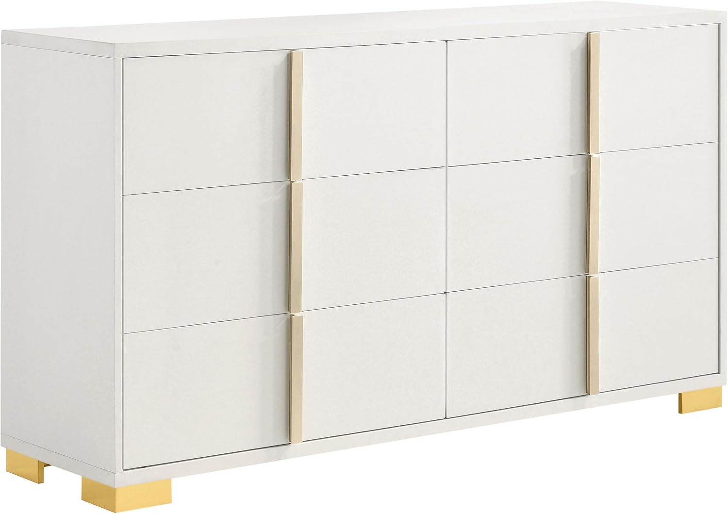 Coaster Home Furnishings Marceline Contemporary 4-Piece Bedroom Set Twin Size LED Panel Bed Frame 51-inch Headboard White 222931T-S4