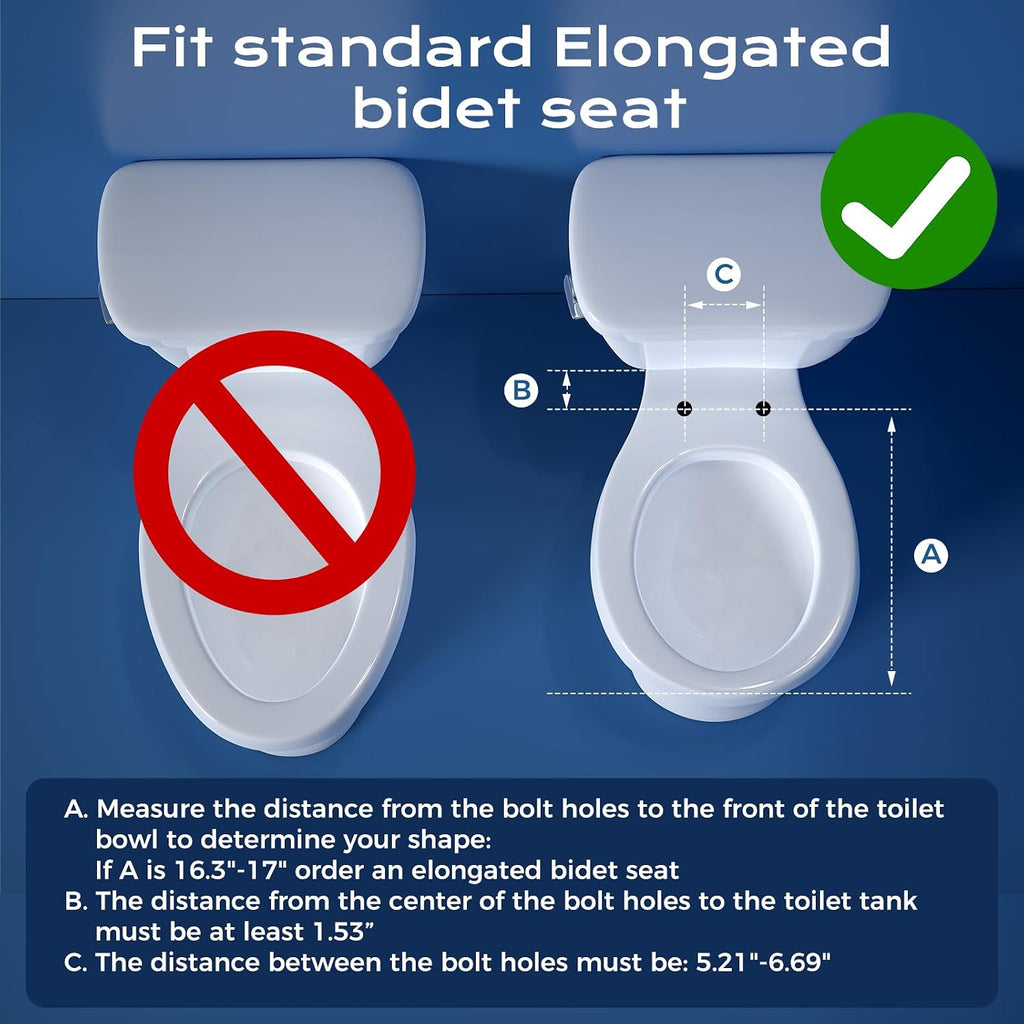 Clirass Round Heated Toilet Seat with Night Light, Three Temperature Settings Heated Seat,70 in Power Cord, Fit Round Toilet, Cold Water Bidet Function Toilet Seat With Slow Close