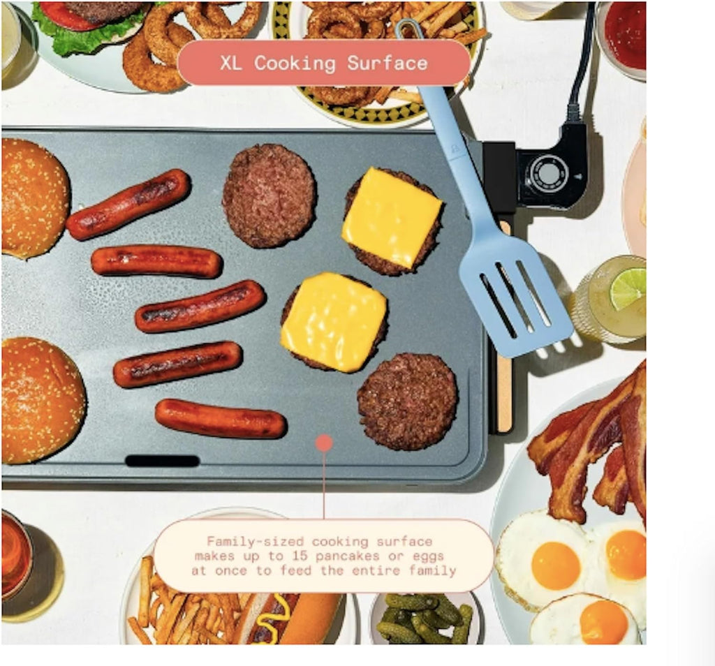 Stunning XL Electric Griddle 12' x 22,' Non-stick (Black)
