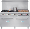 KoolMore 60 in. 6 Burner Commercial Liquid Propane Range with 24 in. Griddle (KM-CRG60-LP)