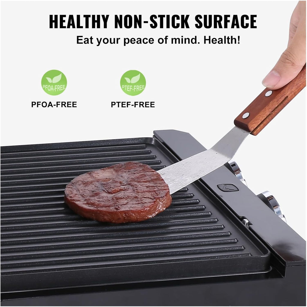 Commercial Electric Griddle 14.5' 1500W Stainless Steel Restaurant Teppanyaki Grill With Non Stick Iron Cooking Plate