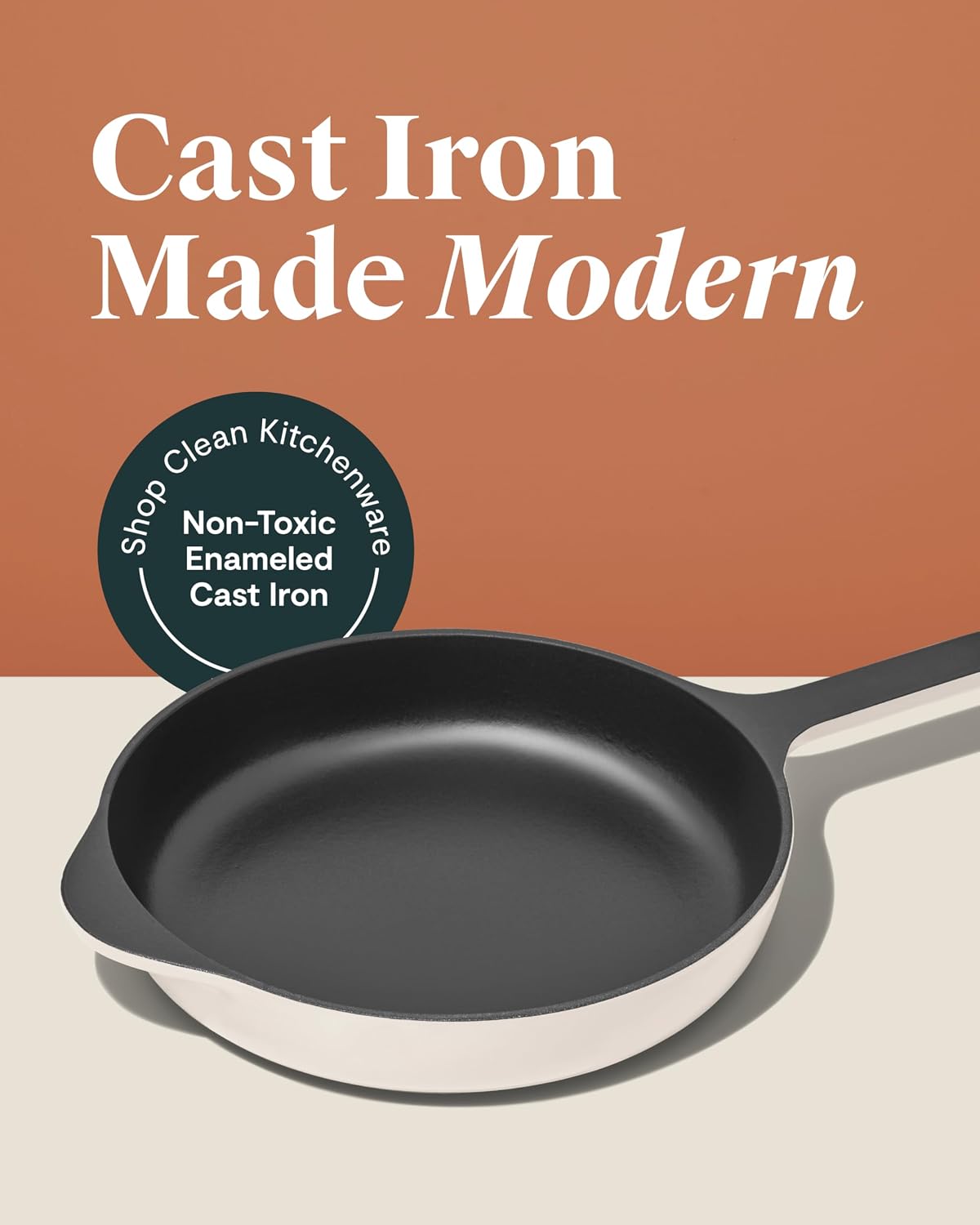 Caraway Cast Iron Skillet Set - 8' & 10.5' Enameled Cast Iron Pan With 3 Layer Enamel Coating - No Seasoning Required - Compatible With All Stovetops - Free From Forever Chemicals - Charcoal