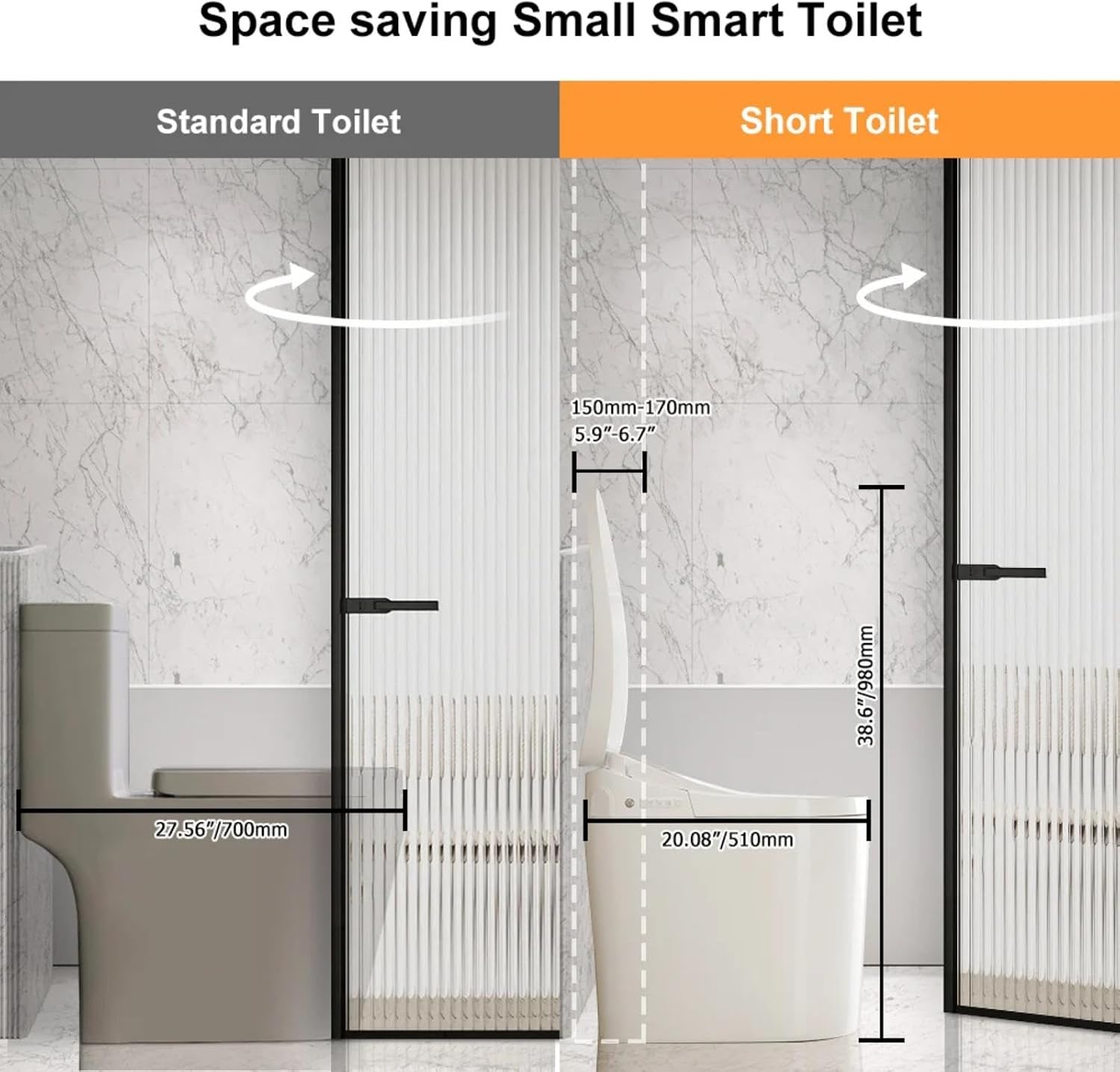 Homary Modern Smart Toilet, One-Piece Elongated Intelligent Bidet Toilet with Auto Flush, Heated Seat, Warm Water, Self Cleaning, Foot Sensor Flush, Tankless Design, LED Night Light