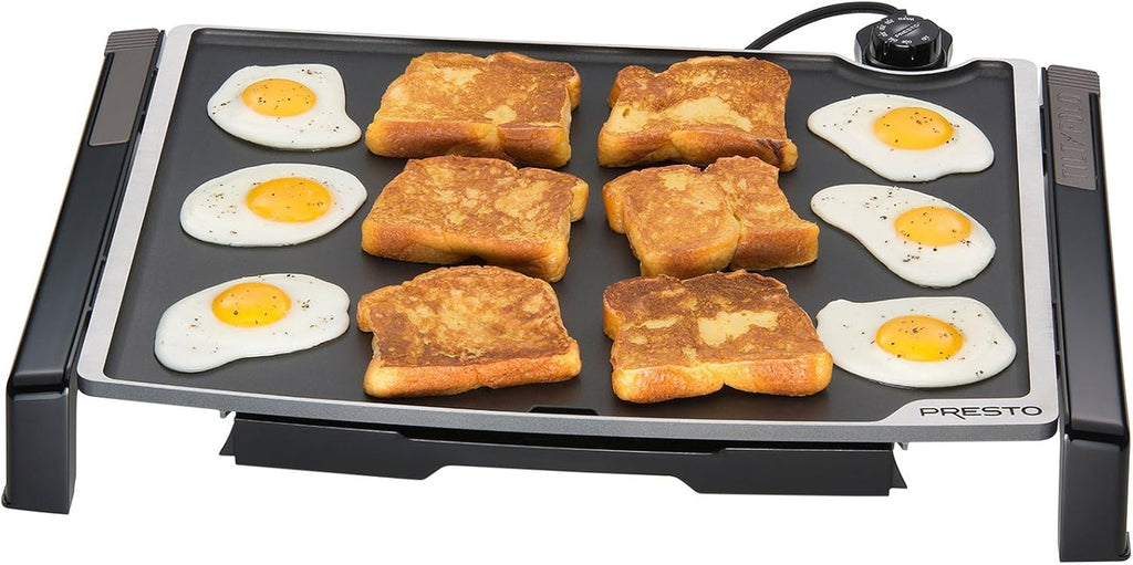 Presto 07023, Cool-touch electric Griddle/Warmer Plus & 19' X 15' 07073 Electric Tilt-N-fold Griddle, 19', Black