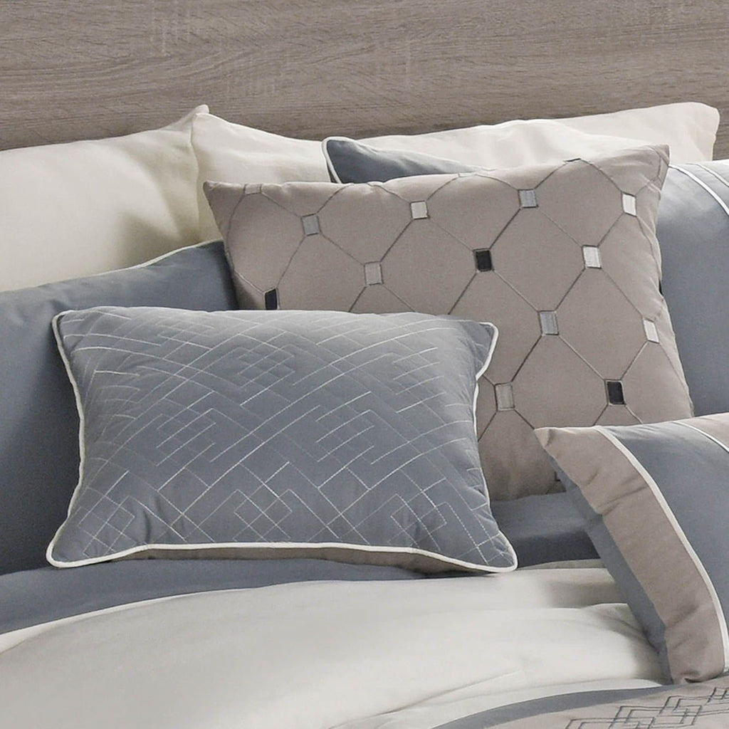 Riverbrook Home Country Manor Comforter Set, King, Beren - Blue/Tan/Ivory, 7 Piece Set