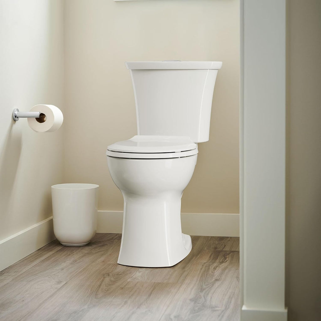 American Standard 204BA200.020 Edgemere Two-Piece Toilet Less Seat, Round Front, Dual Flush, White, 1.1-1.6 gpf