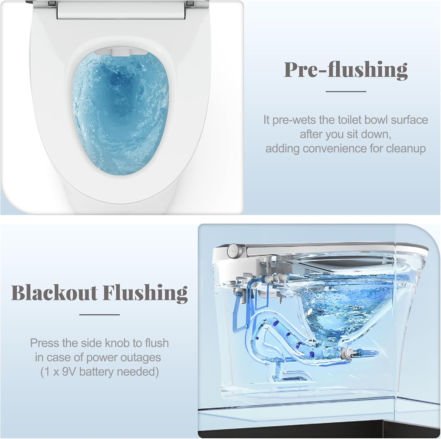 Giantex Smart Toilet, Elongated Bidet Toilet with Adjustable Heat, Dryer, Night Light, Auto Open/Close, Foot Sensor, 1.16 GPF Automatic/Blackout Flush, Remote/Side Knob, 1000 Gram MaP Flushing Score