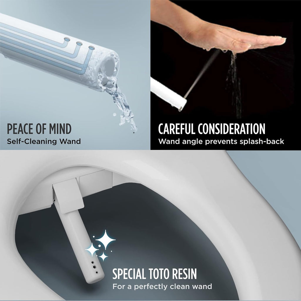 TOTO® WASHLET® KC2 Electronic Bidet Toilet Seat with Heated Seat and SoftClose Lid, Round, Cotton White - SW3023#01