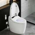 TDH Smart Toilet, Tankless Toilets with Foot Sensor Operation, Heated ToiletSeat with Warm Water Sprayer and Dryer, LED Display with Fahrenheit, Round Toilet Seat