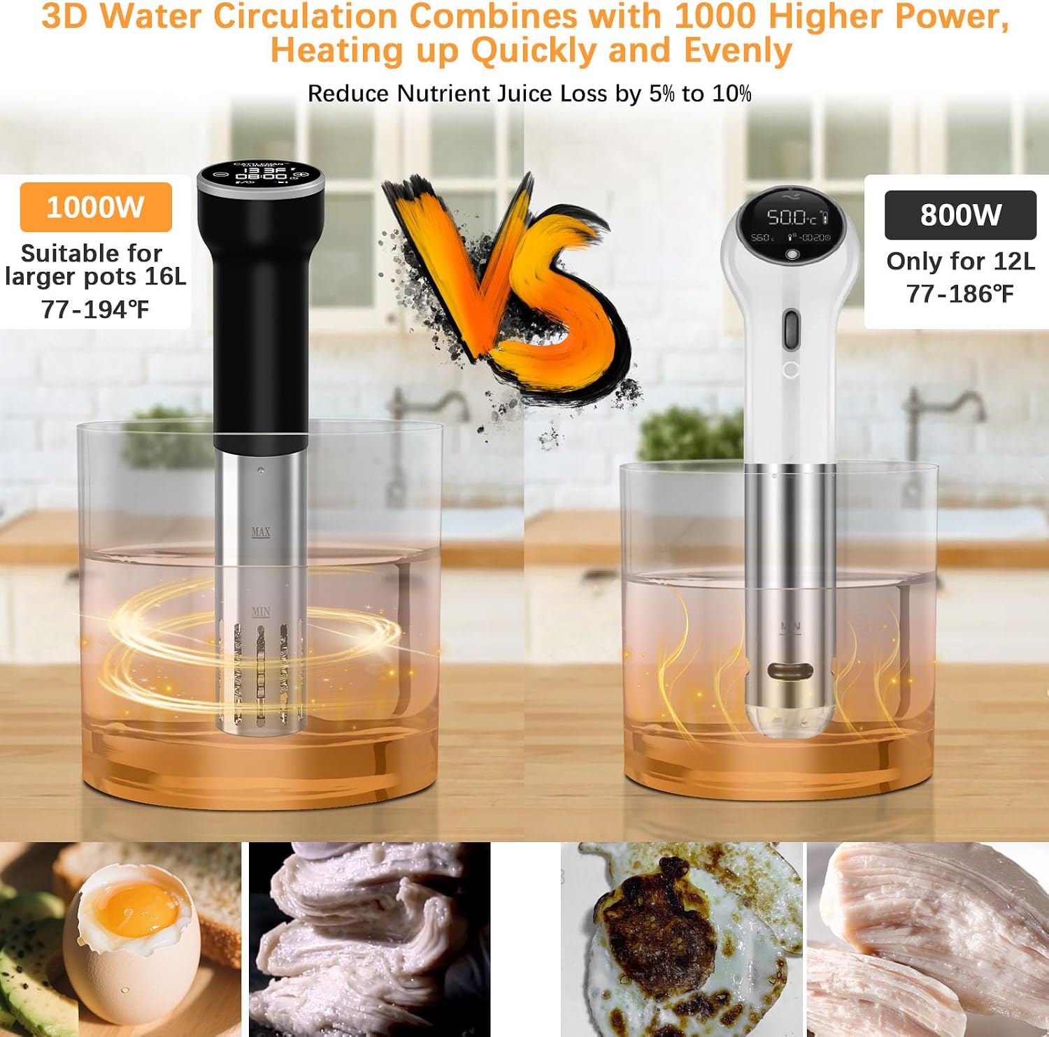Sous Vide Machines Wi-Fi & 5 in 1 Smokeless Indoor Grill & Griddle with Meat Thermometer, PFAS Free Ceramic Nonstick