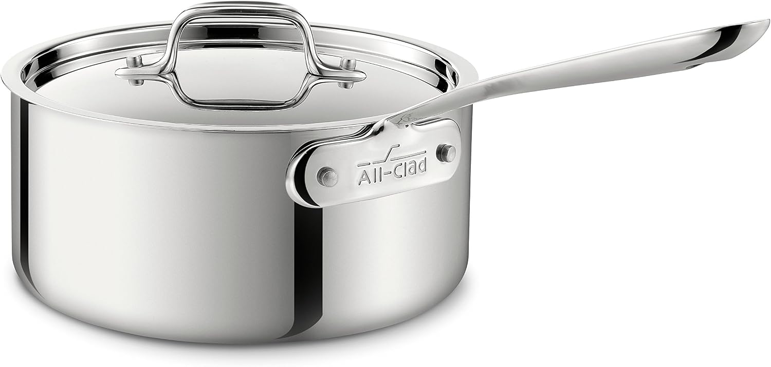 All-Clad Stainless Steel 12-inch Frying Pan, Silver Stainless Steel Sauce Pan, 3qt. Silver