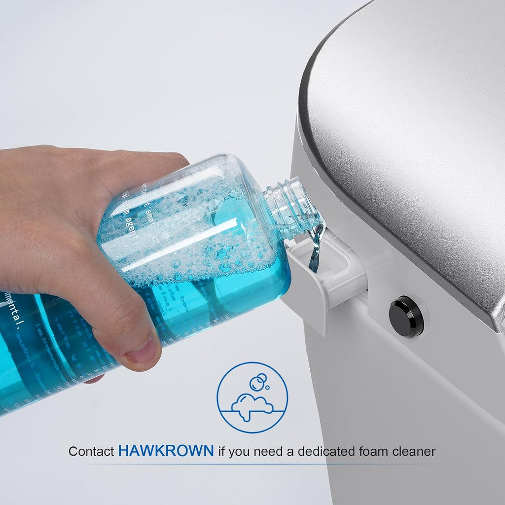 HAWKROWN Smart Toilet with Pump Assisted Flush, Foot Sensor Operation, Heated Bidet Seat, Warm Water, Dryer, Digital Display, Night Light, Tankless Toilet with Cleaning Foam Dispenser