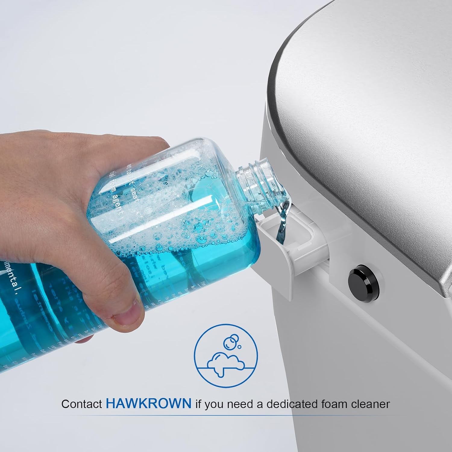 HAWKROWN Smart Toilet with Pump Assisted Flush, Foot Sensor Operation, Heated Bidet Seat, Warm Water, Dryer, Digital Display, Night Light, Tankless Toilet with Cleaning Foam Dispenser