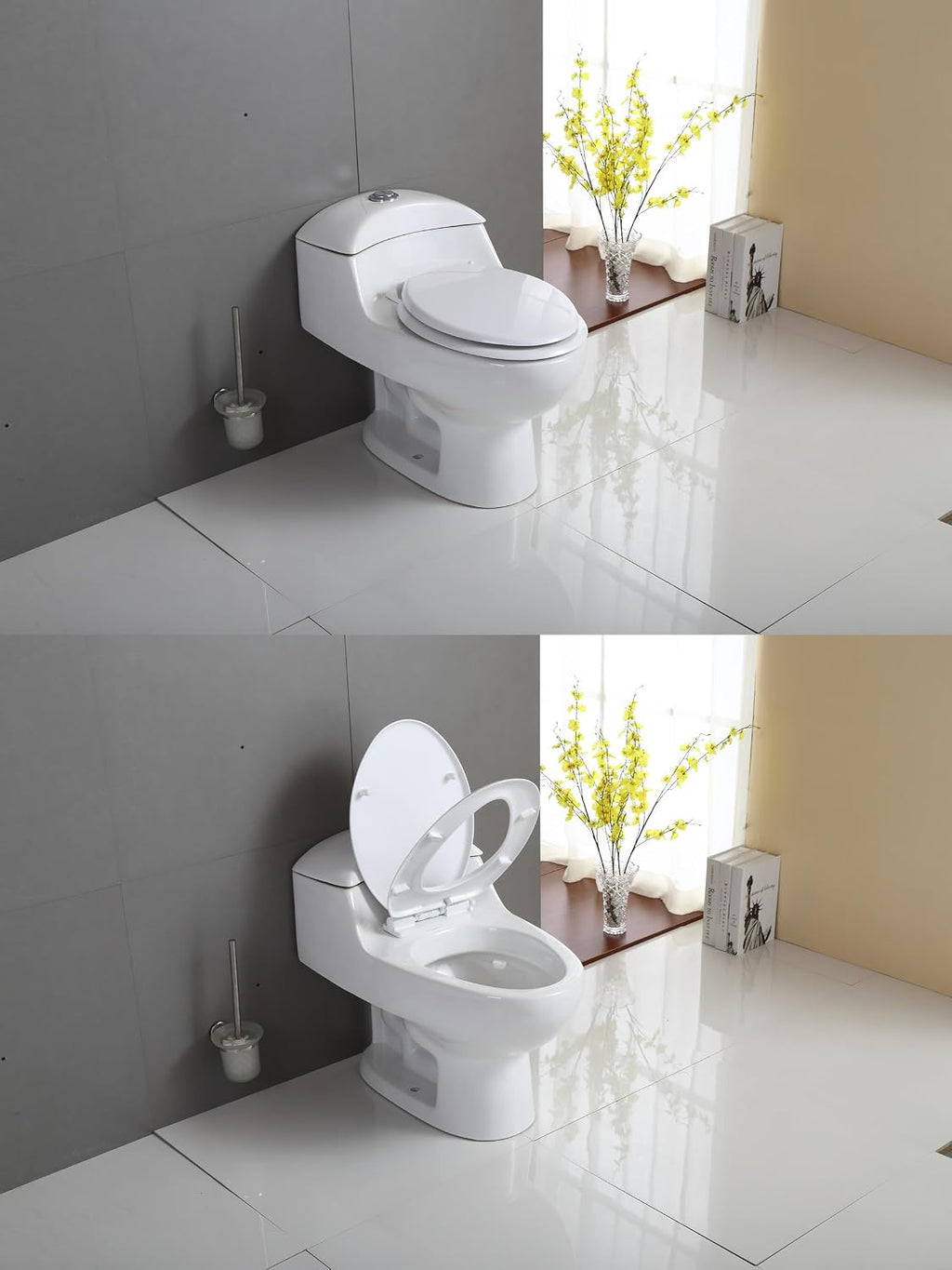 Minixi Self Lifting Toilet Seat, Non Electric, No Cleaning Required, Auto Lifting, Suitable for Oval Toilet