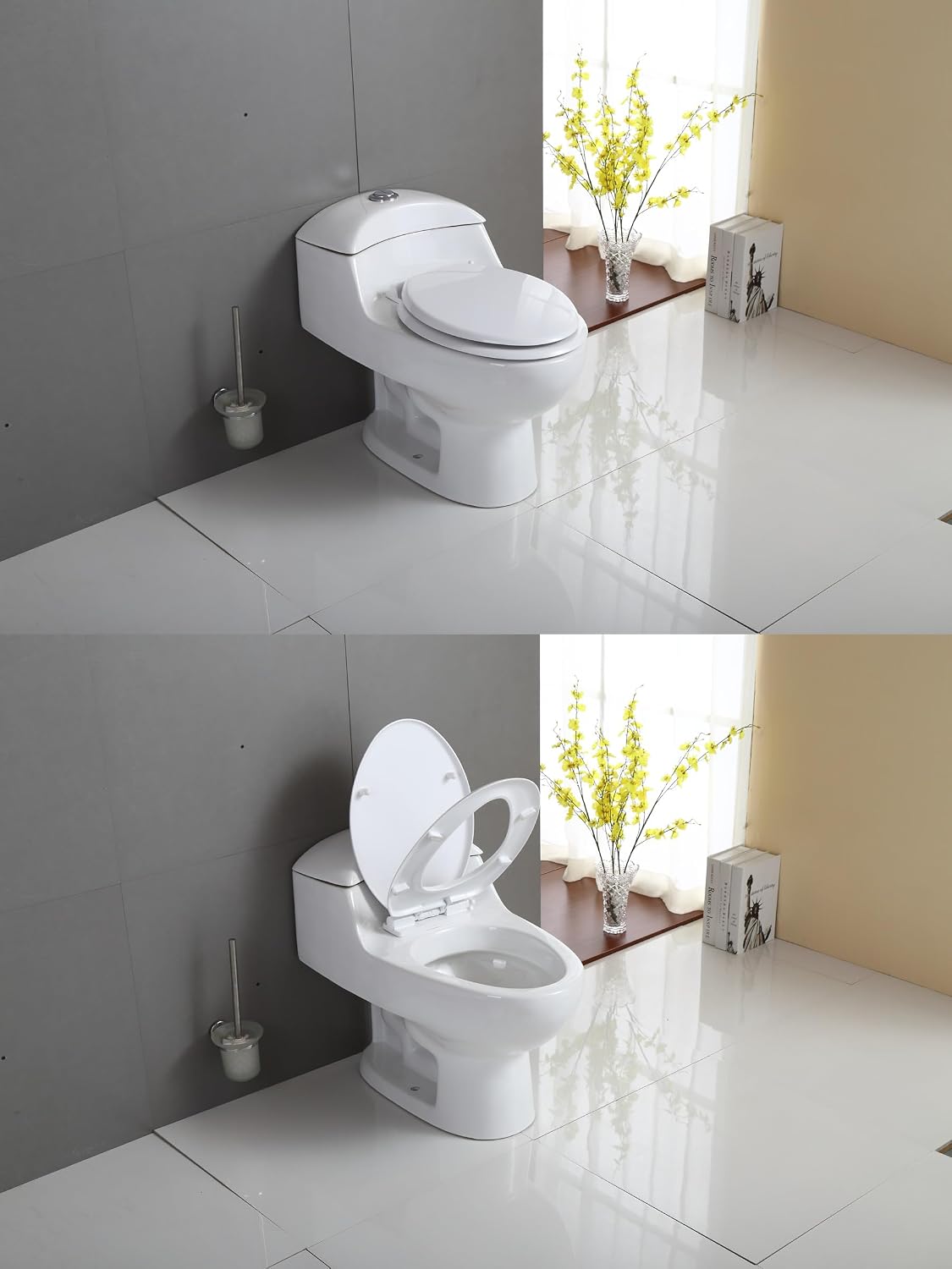 Minixi Self Lifting Toilet Seat, Non Electric, No Cleaning Required, Auto Lifting, Suitable for Oval Toilet