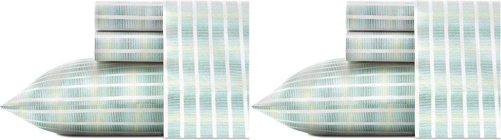 Tommy Bahama - King Sheets, Cotton Percale Bedding Set, Crisp & Cool, Stylish Bedding Set (Off The Grid Green, King) (Pack of 2)