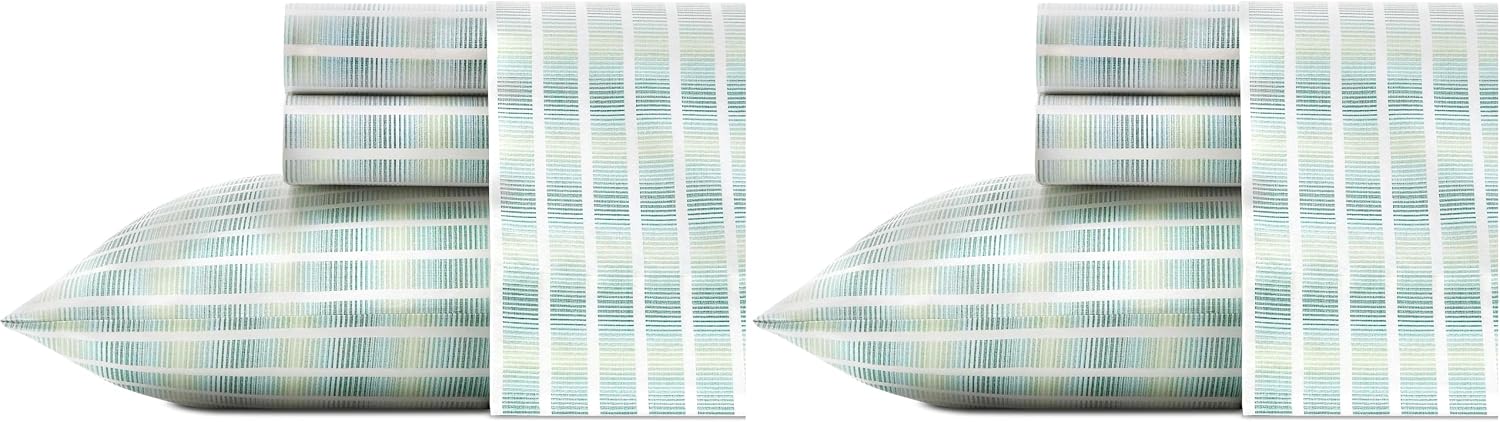 Tommy Bahama - King Sheets, Cotton Percale Bedding Set, Crisp & Cool, Stylish Bedding Set (Off The Grid Green, King) (Pack of 2)