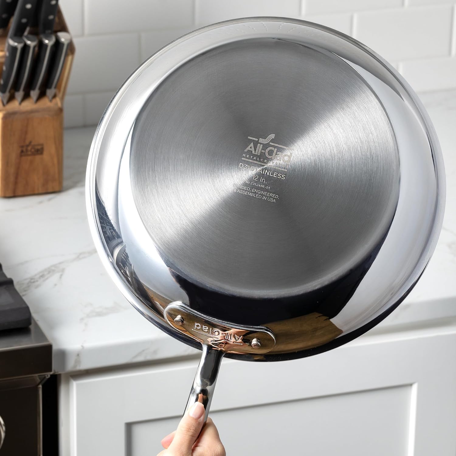All-Clad D3® Stainless Steel 8 inch Frying Pan- Made in the USA- The Original Bonded Professional Cookware- Oven Safe & Induction Compatible