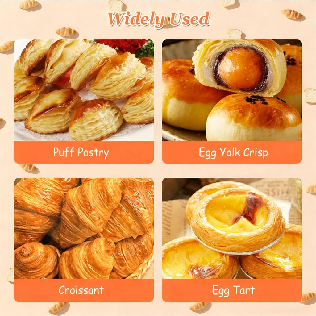 Foldable Electric Dough Sheeter, Automatic Pastry Maker for Commercial/Home Bakery, 2-30mm Thickness Adjustment for Puff Pastry, Croissant, Pie Crust, Pizza & Cookie Dough
