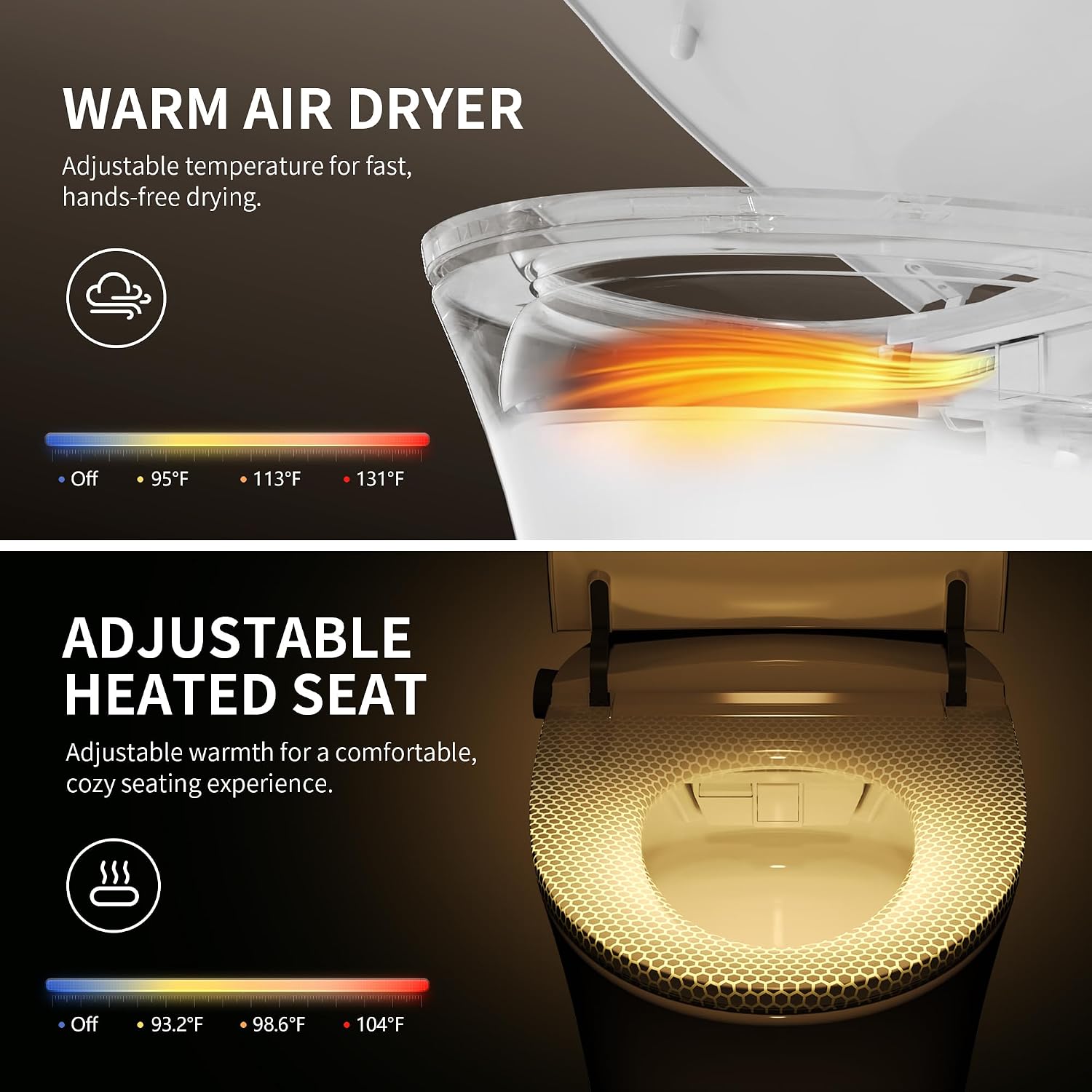 DeerValley Smart Toilet Auto Open & Close One Piece Tankless Toilet with Bidet Built in Auto Flush Warm Water Air Dryer Heated Seat Intelligent Water Filter for Modern Luxury Smart Home - DV-1S0019Pro