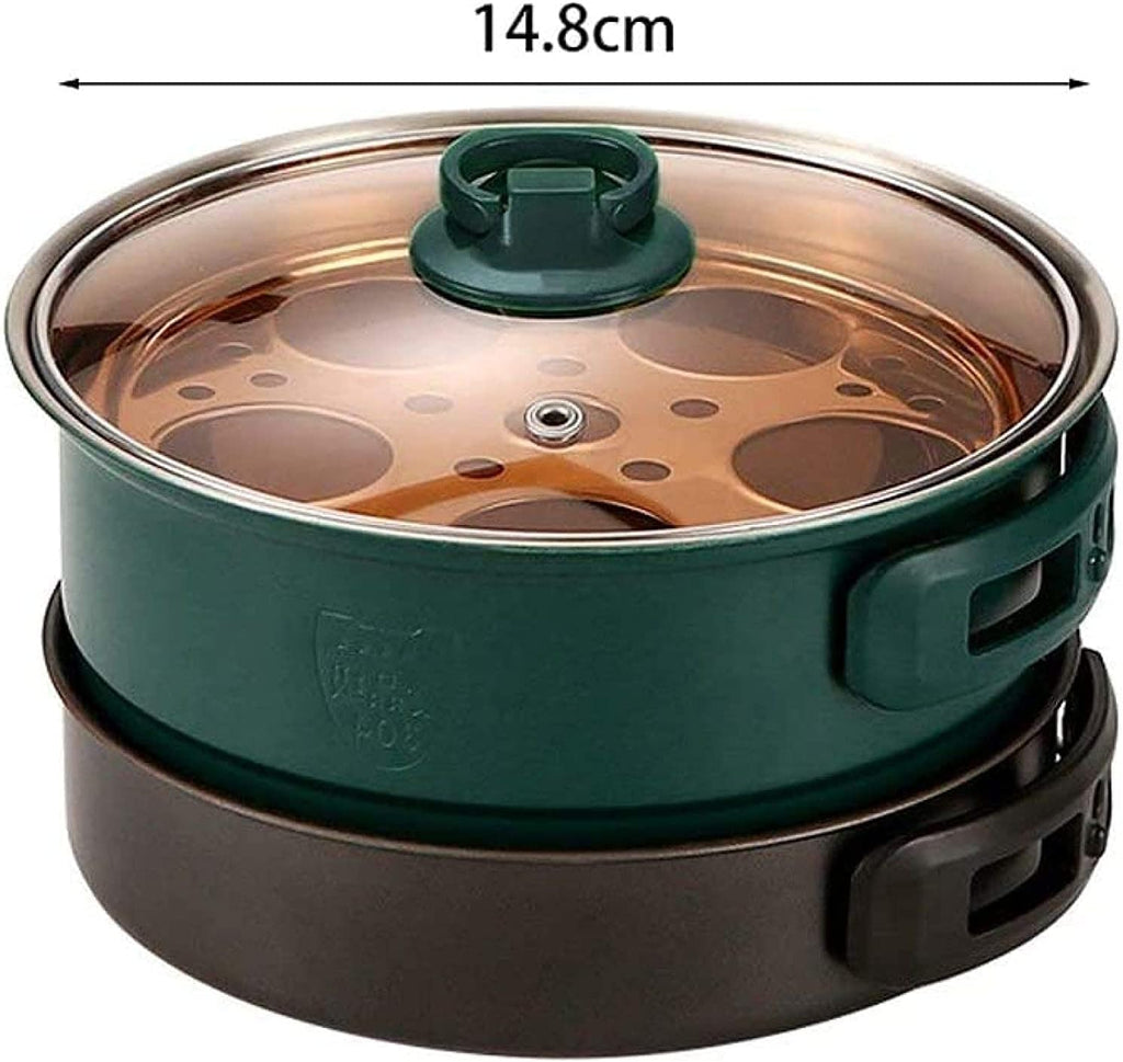 BBQ Smokeless Grill Folding Mini Electric Cooking Pot Food Grade 304 Stainless Steel Electric Heating Pot Adjustable Temperature Non-stick and Easy to Clean,White (Color : Green)