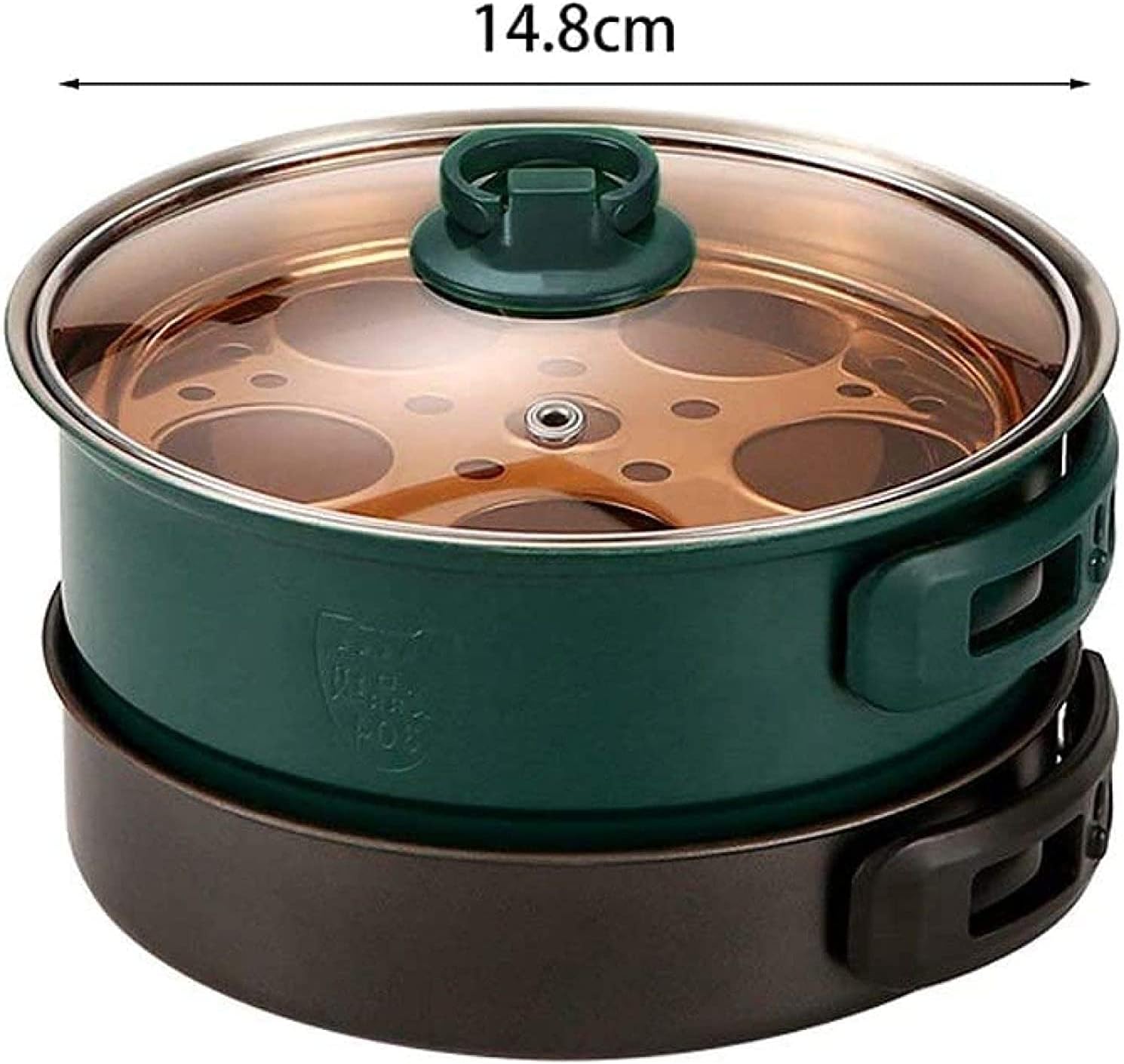 BBQ Smokeless Grill Folding Mini Electric Cooking Pot Food Grade 304 Stainless Steel Electric Heating Pot Adjustable Temperature Non-stick and Easy to Clean,White (Color : Green)