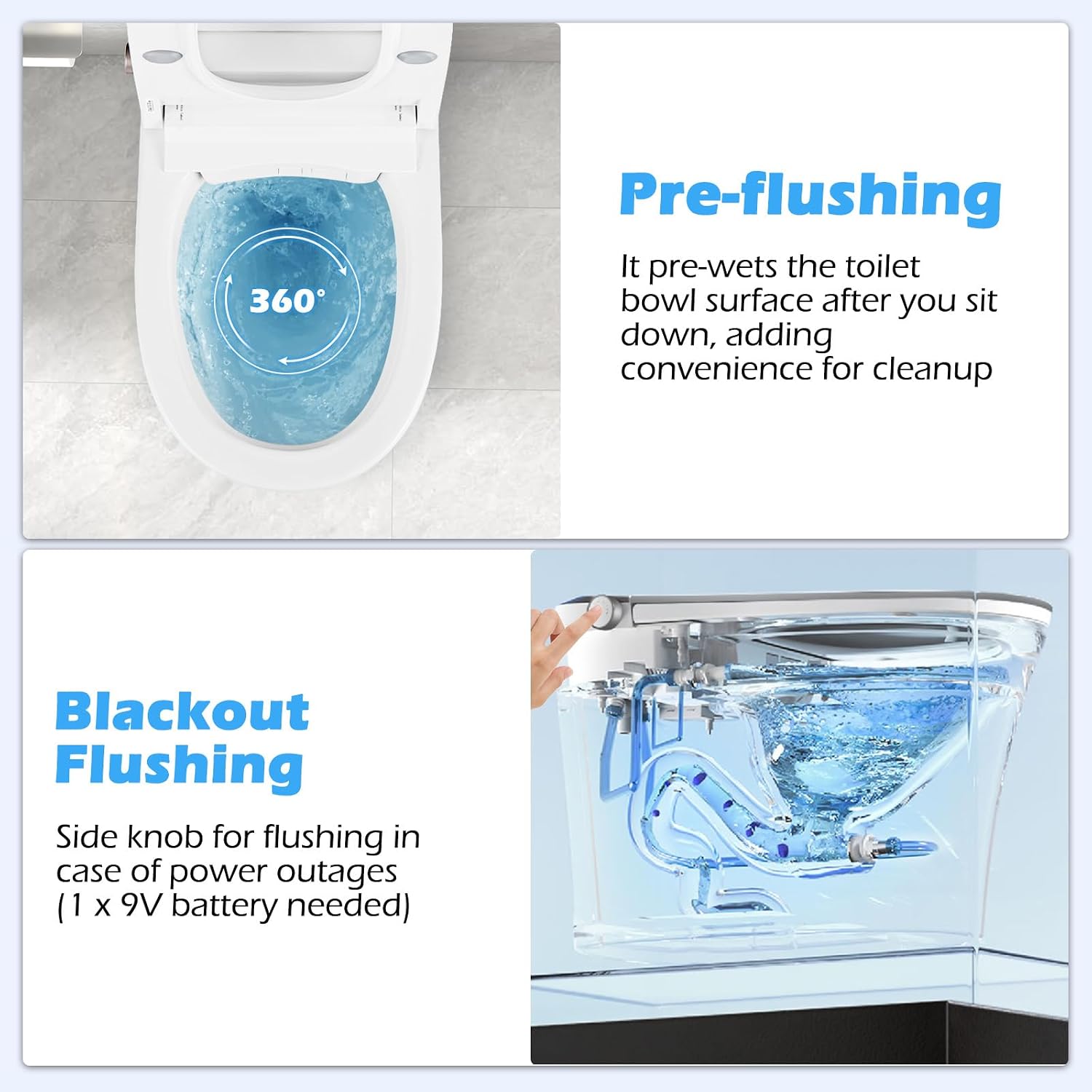 Giantex Smart Toilet with Bidet Built In, Heat, Dryer, Night Light, Auto Open/Close, Foot Sensor, 1.09 GPF Automatic/Blackout Flush, Remote/Side Knob Control, 1000 Gram MaP Flushing Score
