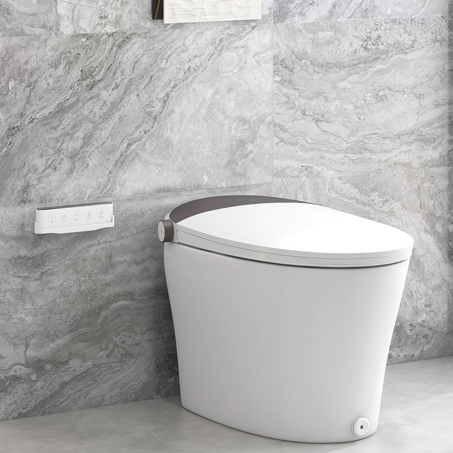 Giantex Smart Toilet, Elongated Bidet Toilet with Adjustable Heat, Dryer, Night Light, Auto Open/Close, Foot Sensor, 1.16 GPF Automatic/Blackout Flush, Remote/Side Knob, 1000 Gram MaP Flushing Score
