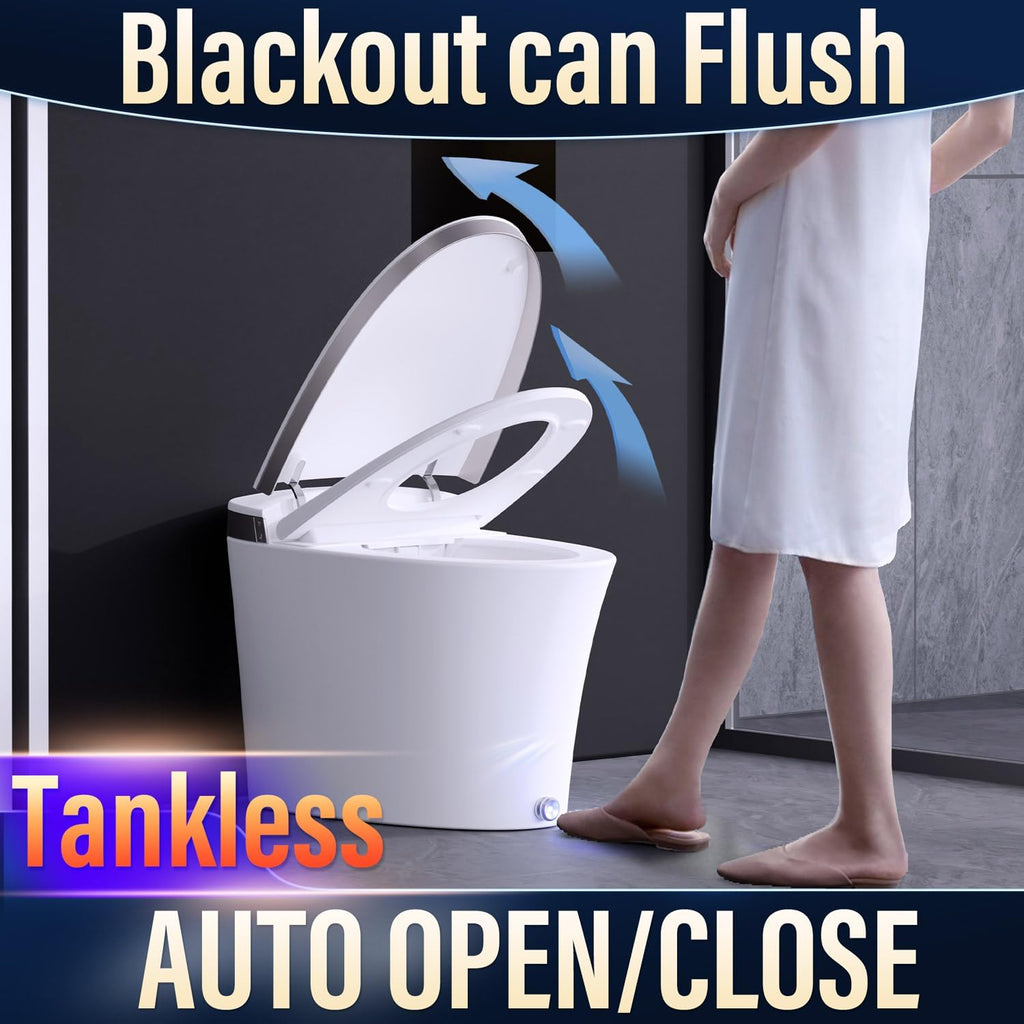 EPLO Luxury Smart Toilet with Auto Open/Close, Foam Dispenser, ADA Comfort Height Heated Seat, Warm Water/Dryer, Modern Elongated Bidet Toilet with Night Light for Bathrooms - iX7