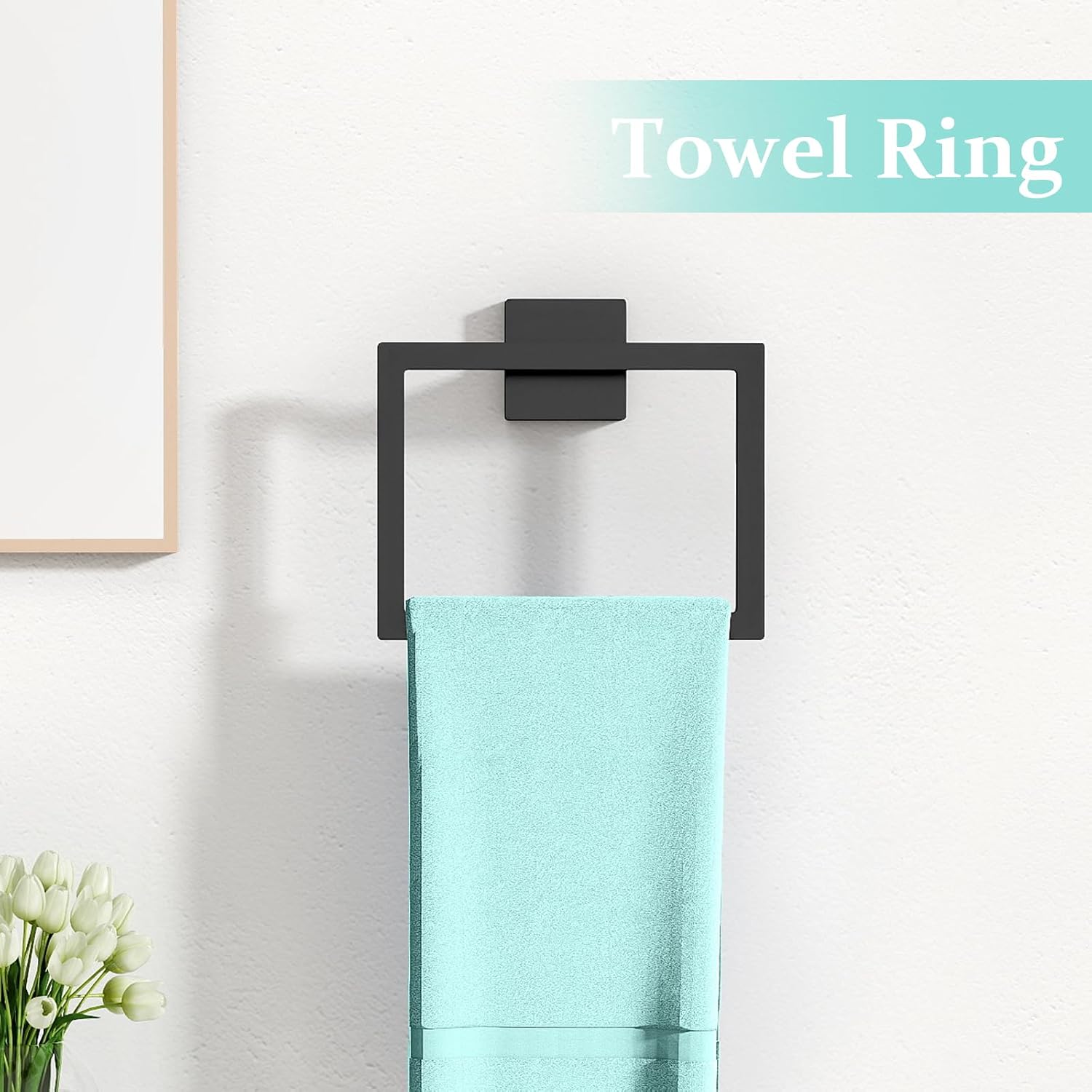 FEILERN 20-Piece Matte Black Bathroom Hardware Set, 24 Inch Bath Towel Bar Set, Stainless Steel Wall Mounted Towel Rack for Bathroom
