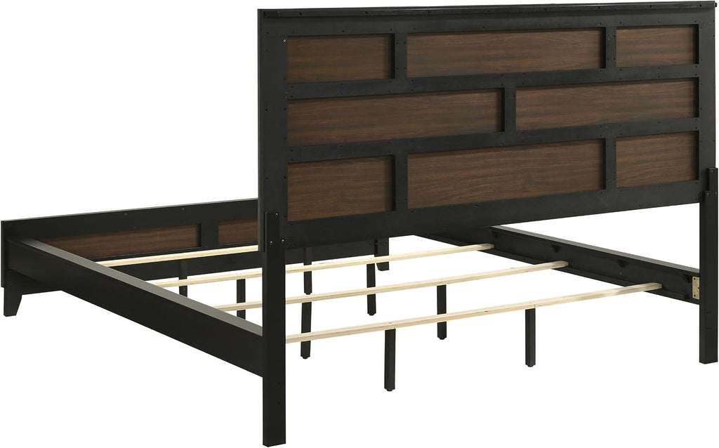 Coaster Home Furnishings - Watson - Wood - 5-Piece Bedroom Set with Panel Headboard and Groove Details - Bedroom - Eastern King Size - Gray Oak - 212421KW-S5
