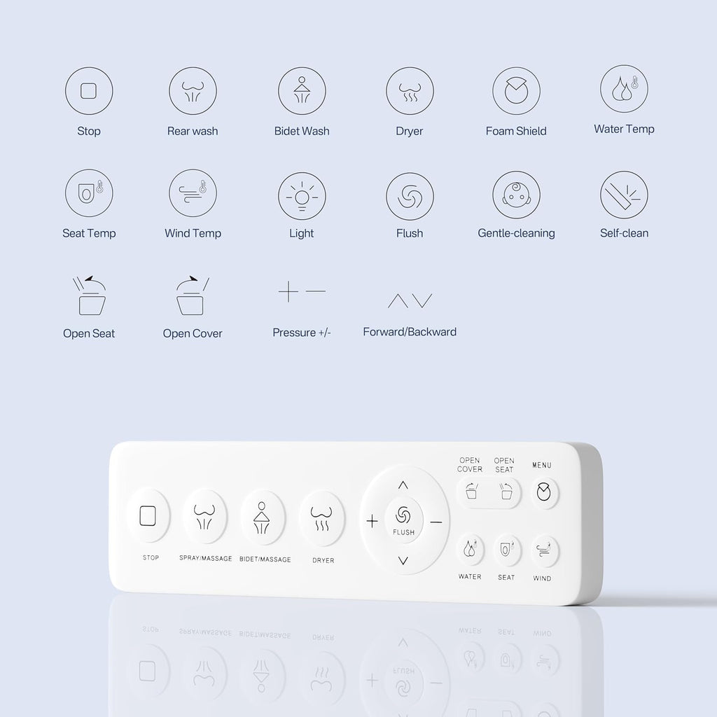 Eridanus One Piece Smart Toilet with Bidet Built in, Electric Bidets with Warm Water Sprayer and Air Dryer, Auto Flush & Lid, ADA Height Elongated Heated Seat, Foot Sensor, Modern Tankless Toilets